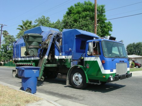 Company vehicle at a garden clearance site