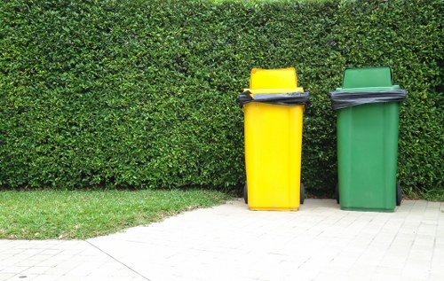 Professional waste clearance team at a building site